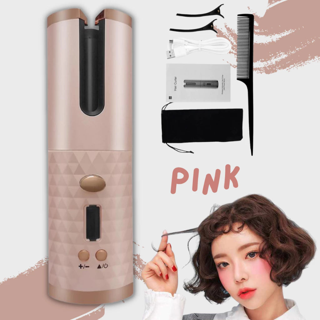Premium Quality Auto Wireless Portable Ceramic Hair Curler USB Hair Straightener