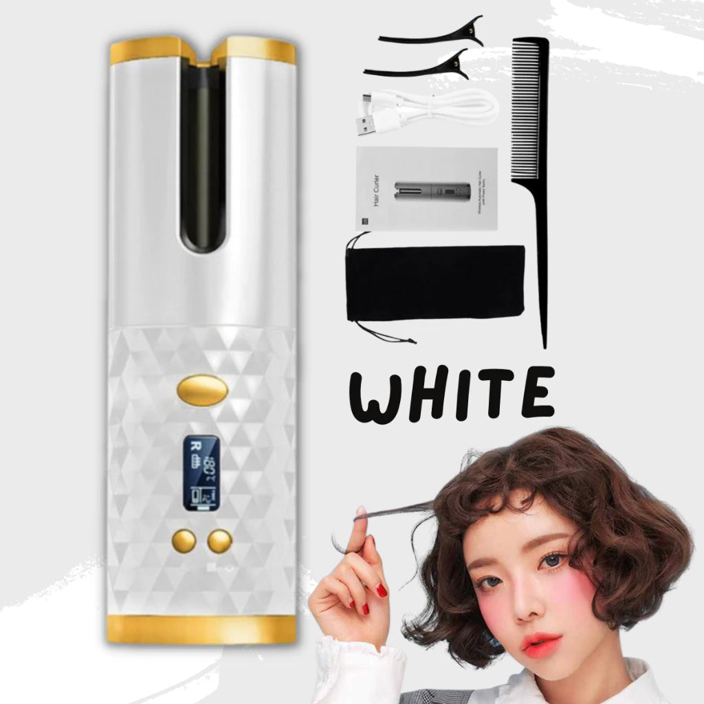 Premium Quality Auto Wireless Portable Ceramic Hair Curler USB Hair Straightener