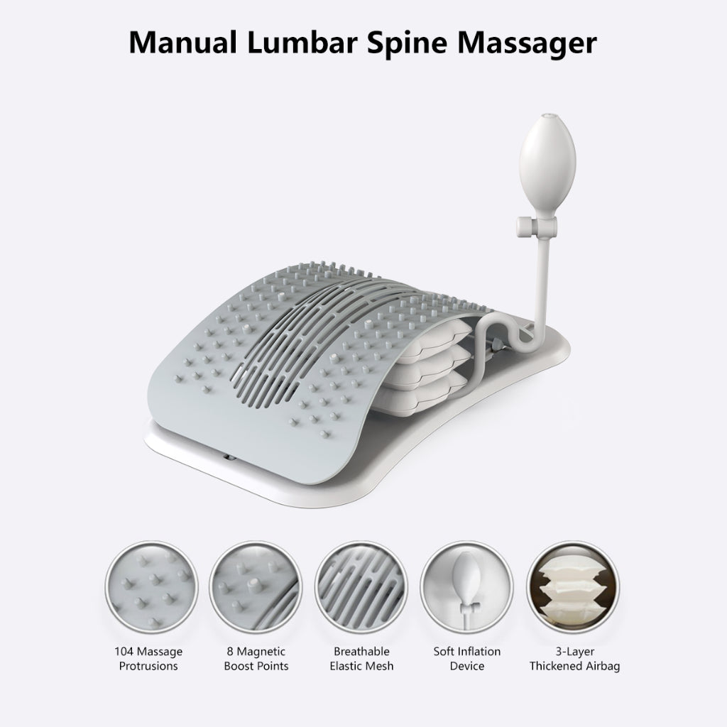 Electric Lumbar Massager Back Pain Warm Hot Compress Waist Cushion Lumbar Stretcher