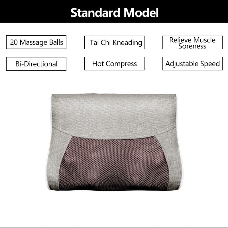 Double Combination Wormwood Electrical Massage Pillow Shoulder Neck Massager