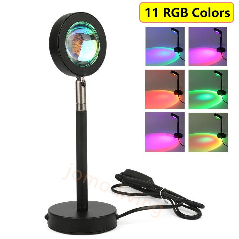 16 Color Photography Selfie Sunset Lamps Projector 16 Rainbow Colors Wall Projection Lamp