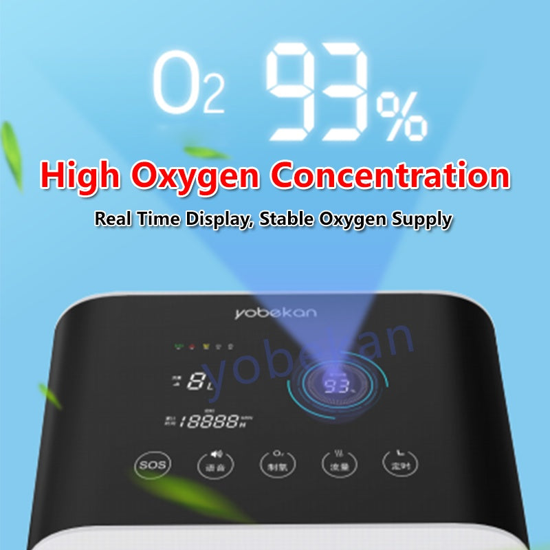 Yobekan 1-7L Oxygen Concentrator Oxygen Generator Machine Household Portable Atomizer Negative Ion