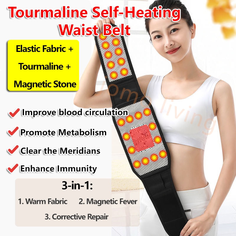 Self-heating Magnetic Waist Belt Tourmaline Self-heating Pain Relief Neck Back Massager Menstrual Heat Pad