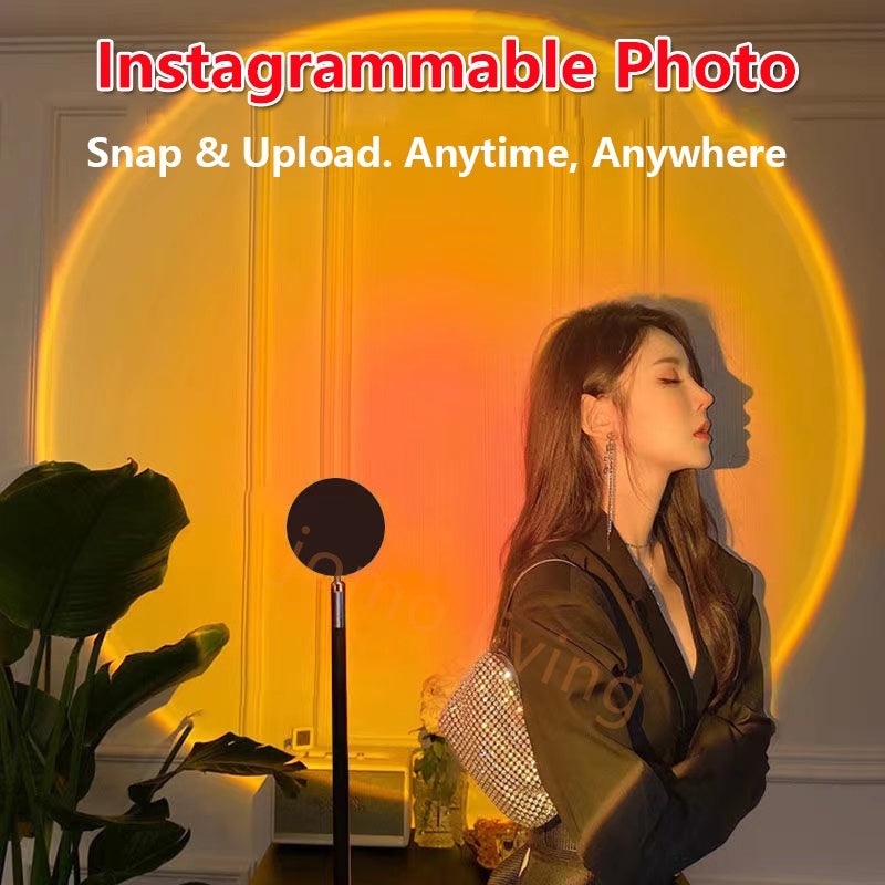 16 Color Photography Selfie Sunset Lamps Projector 16 Rainbow Colors Wall Projection Lamp