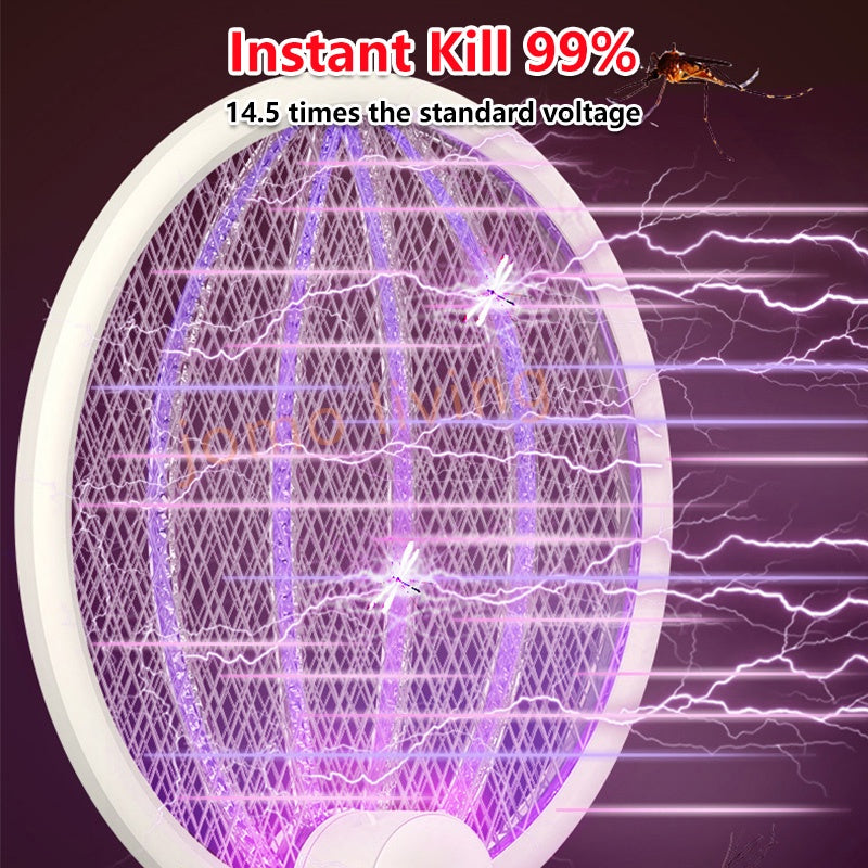 Foldable Electric Mosquito Killer Racket Mosquito Swatter USB Rechargeable Mosquito Lamp Repellent