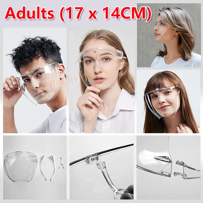Kids Adults Solid Full Face Protection Shield Mask Acrylic Transparent 100% Anti Fog Face Shield Sheild