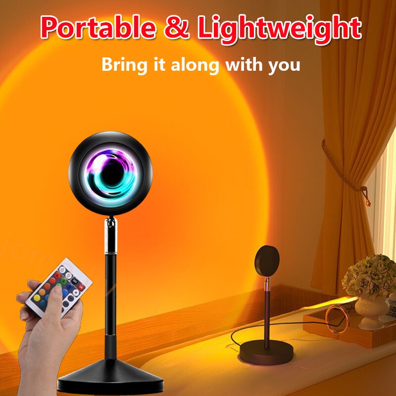 16 Color Photography Selfie Sunset Lamps Projector 16 Rainbow Colors Wall Projection Lamp