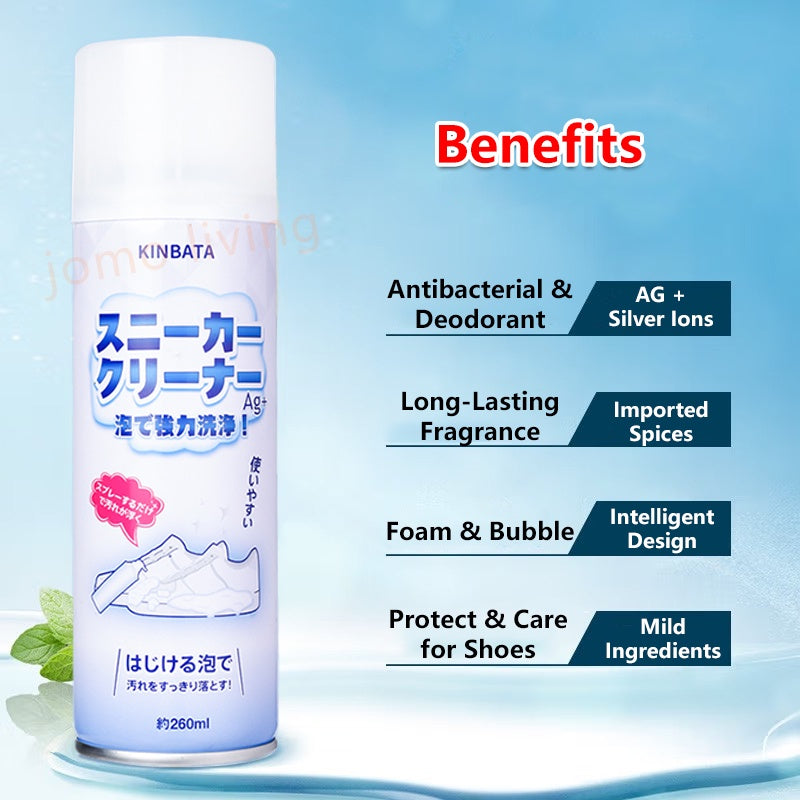 Japan Kinbata White Shoe Cleaner Sneaker Cleaning Agent Free-Wash Decontamination Foam