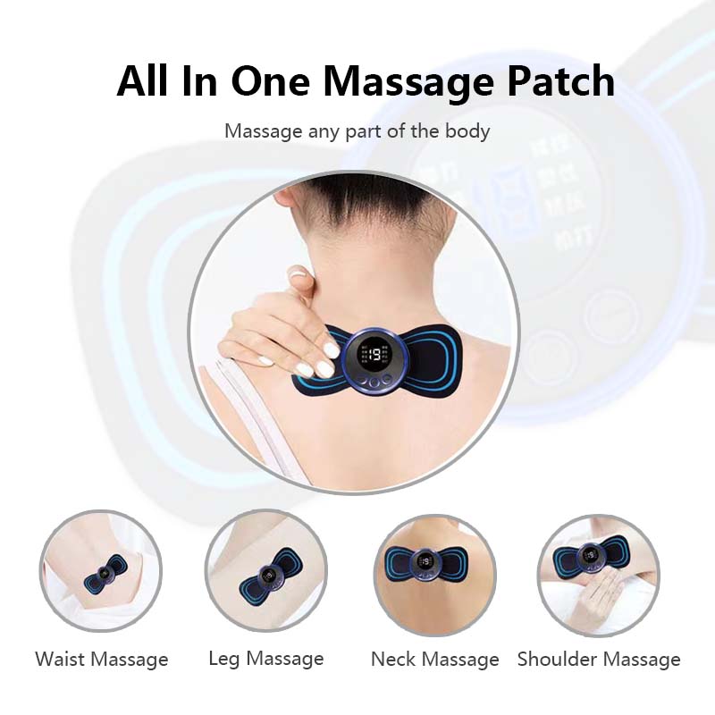 JOMO EMS Pulse Intelligent Massage Patch Cervical Neck Foot Shoulder Leg Body Massager 8 Mode 19 Gears