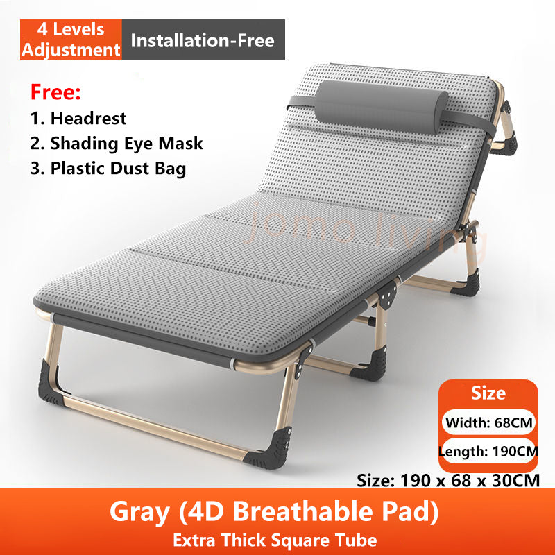 Japanese Portable Folding Bed Single Bed 75cm Wide Surface Lightweight Bed