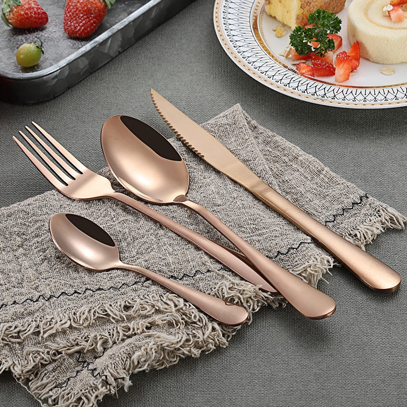 Cutlery Set 24 pieces Stainless Steel Fork Spoon Knife Tea Spoon Gift Set Utensils Vday Gift idea