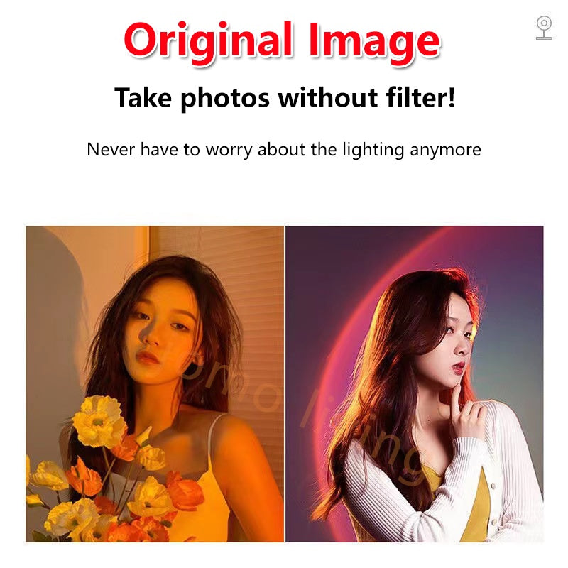 16 Color Photography Selfie Sunset Lamps Projector 16 Rainbow Colors Wall Projection Lamp
