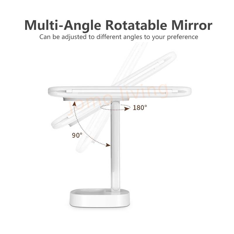 JOMO 2023 New Touch Tri-fold Dimmable LED Makeup Mirror Travel Essentials Cosmetic Magnifying Mirror