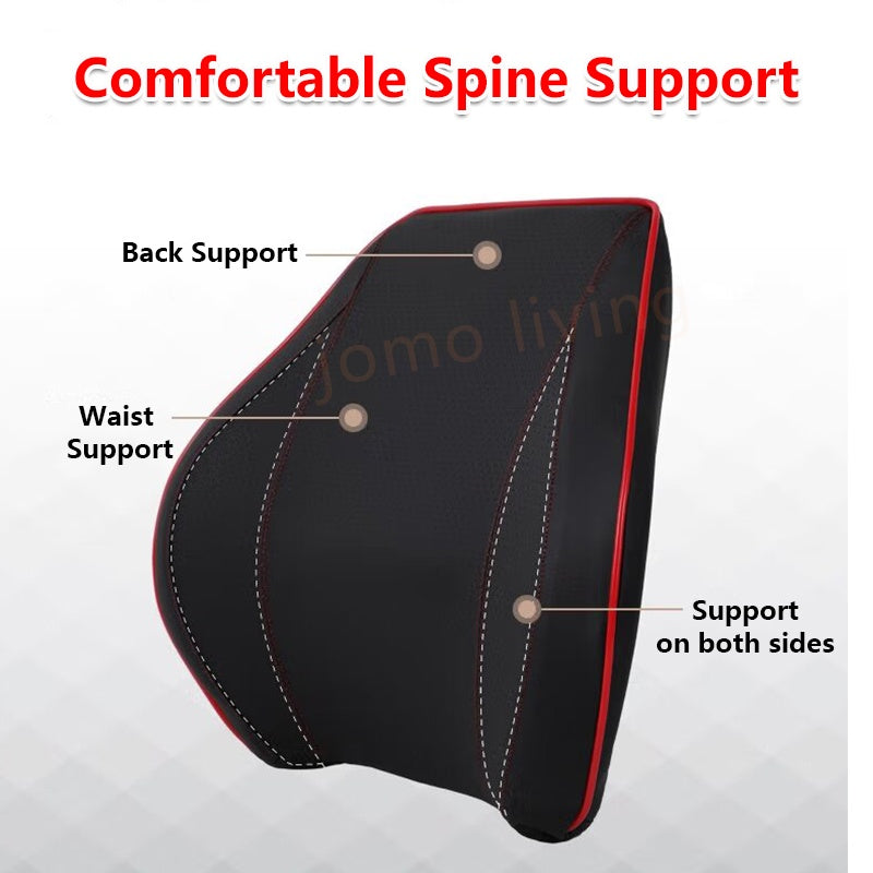 Memory Foam Waist Lumbar Neck Support Set Car Back Seat Cushion