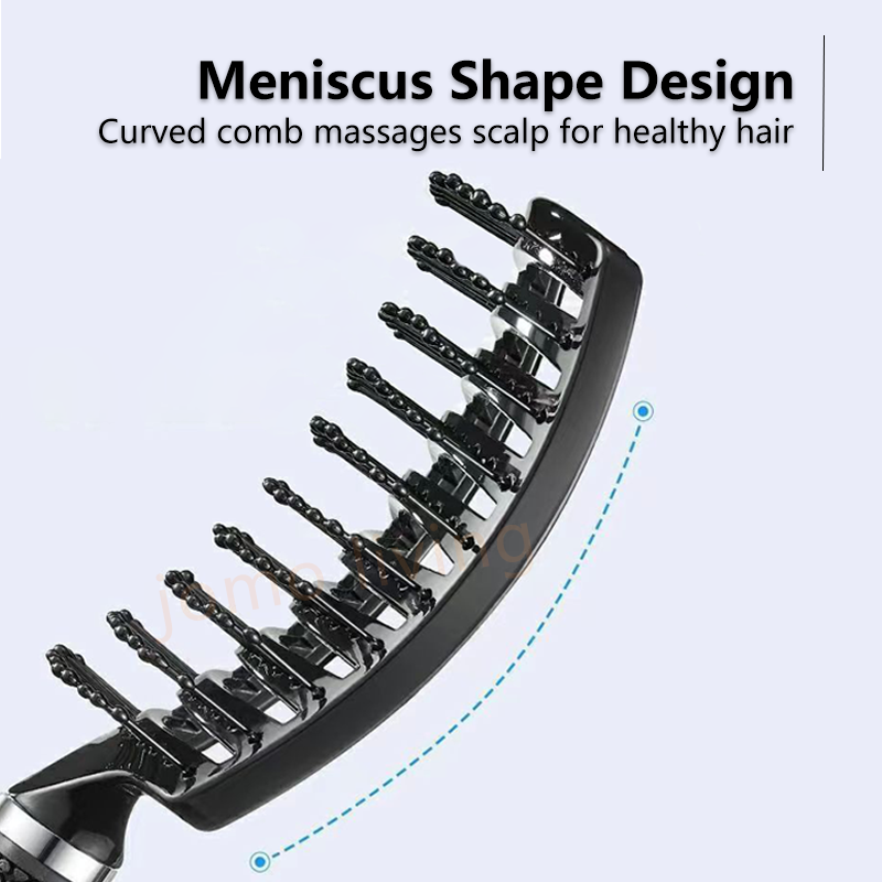 JOMO Rib Bone Hair Massage Comb Curved Scalp Massage Comb Detangle Hair Styling Comb Hair Volumizing