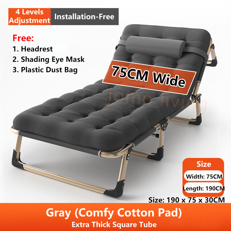 Japanese Portable Folding Bed Single Bed 75cm Wide Surface Lightweight Bed