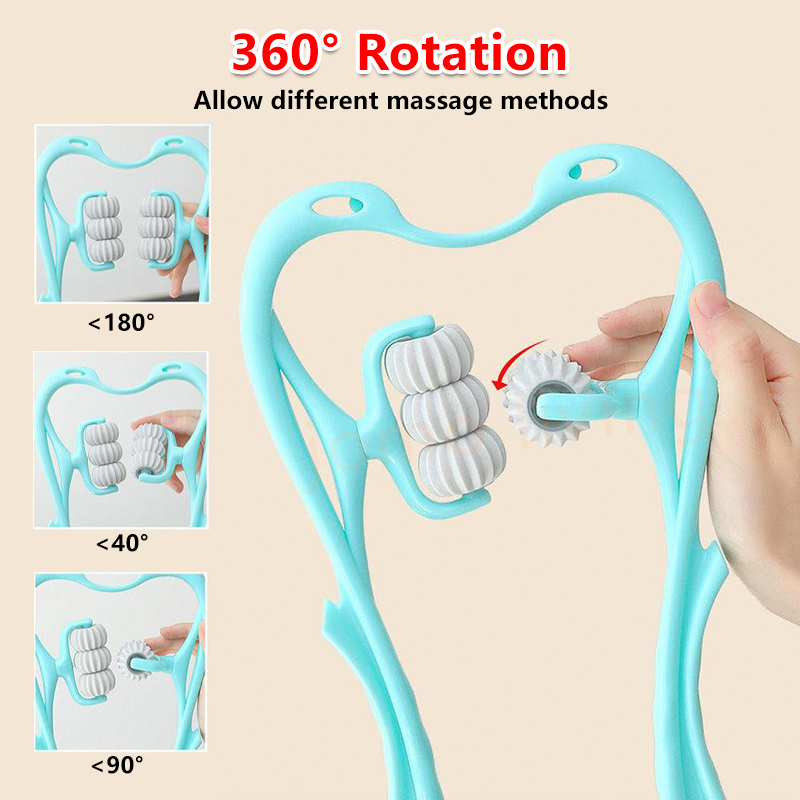 Cervical Spine Massager Handheld Massager Shoulder Neck Massage Roller Pain Relief Neck Pain