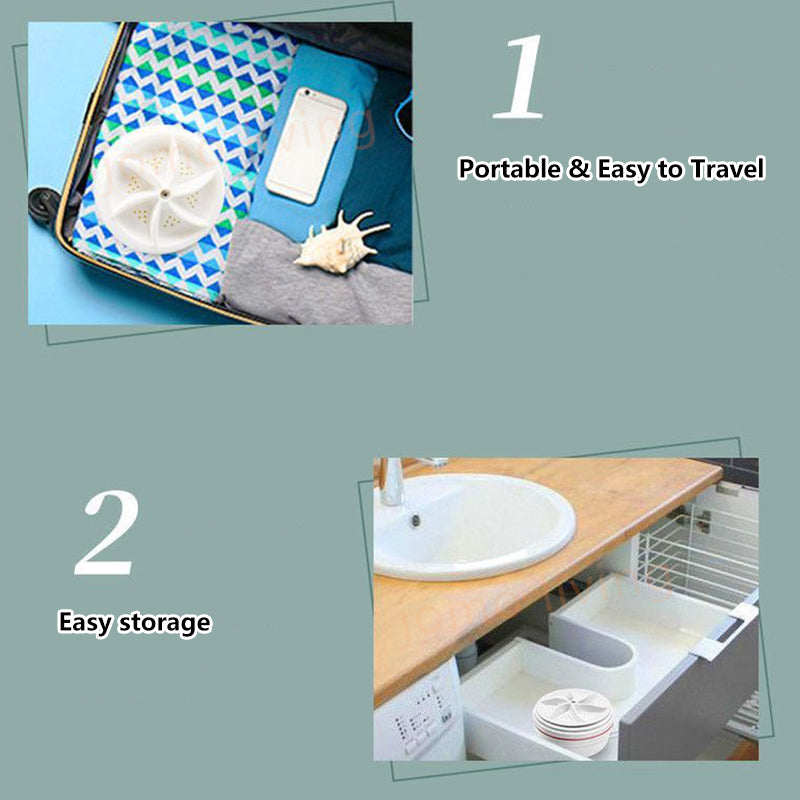 JOMO Mini Turbine Washing Machine Portable Small Ultrasonic Washer Socks / Underwear Washing Machine