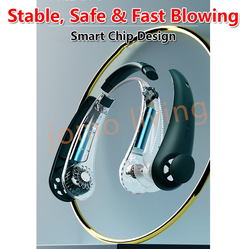 Bladeless Leafless Neck Cooler Sport Hanging Neck Fan Charging Portable Foldable USB Air Cooler