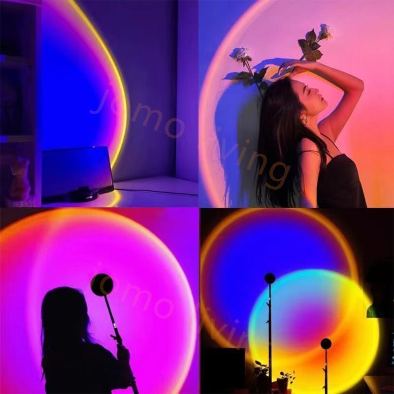 16 Color Photography Selfie Sunset Lamps Projector 16 Rainbow Colors Wall Projection Lamp
