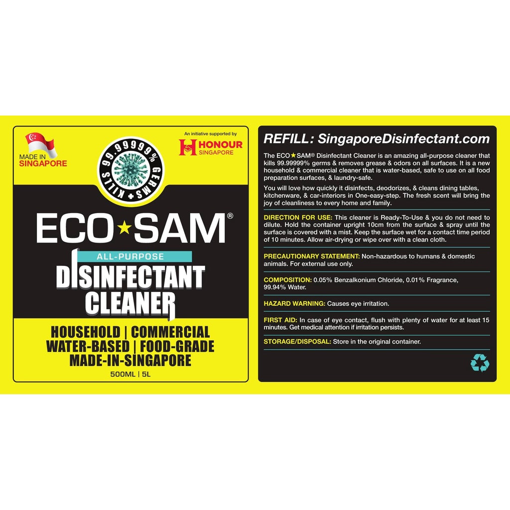 ECOSAM Surface 5L Disinfectant Non Alcohol Based (Hospital grade) Spray Gun Disinfectant