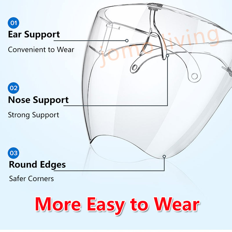 Full Face Protection Shield Mask Acrylic Protective full face Transparent Anti Fogging Windproof Antibacteria