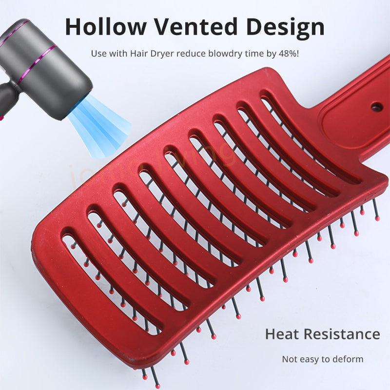 JOMO Rib Bone Hair Massage Comb Curved Scalp Massage Comb Detangle Hair Styling Comb Hair Volumizing