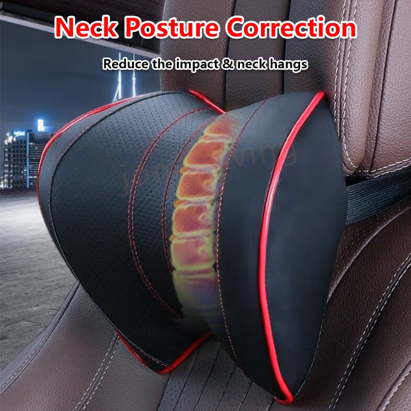Memory Foam Waist Lumbar Neck Support Set Car Back Seat Cushion