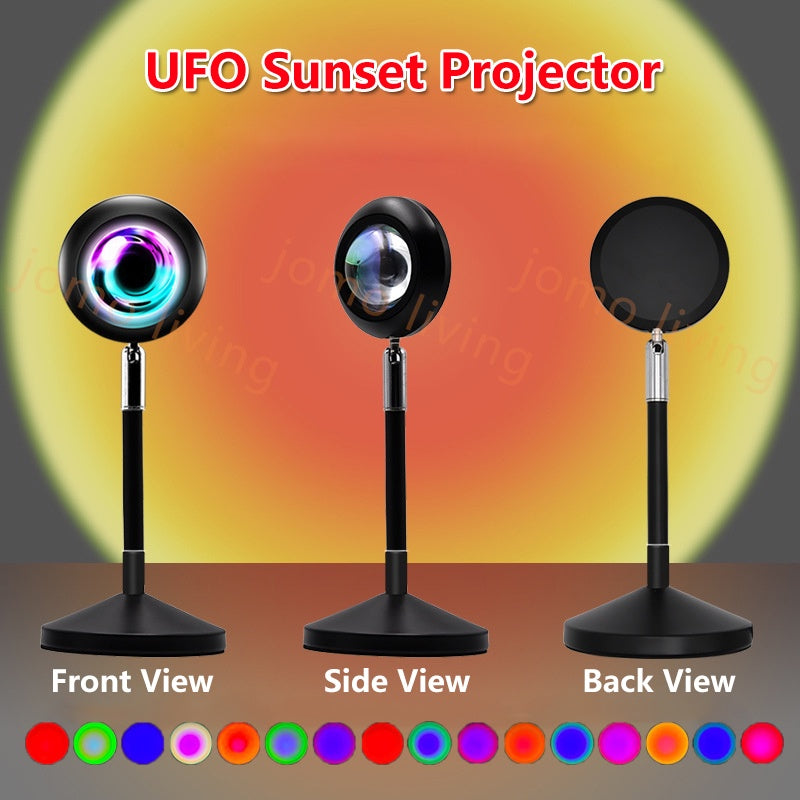16 Color Photography Selfie Sunset Lamps Projector 16 Rainbow Colors Wall Projection Lamp