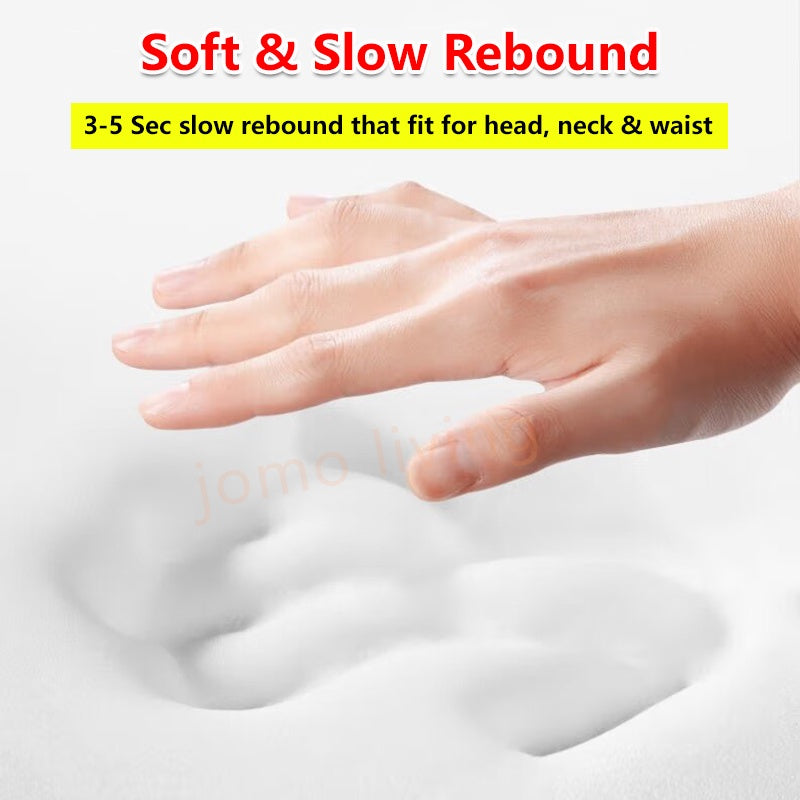 Memory Foam Waist Lumbar Neck Support Set Car Back Seat Cushion