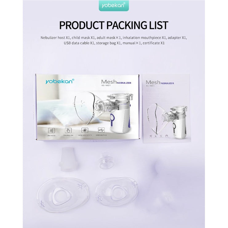 Atomizer Portable Ultrasonic Mesh Nebulizer Spray Large Fog Steam Inhaler Medical Device