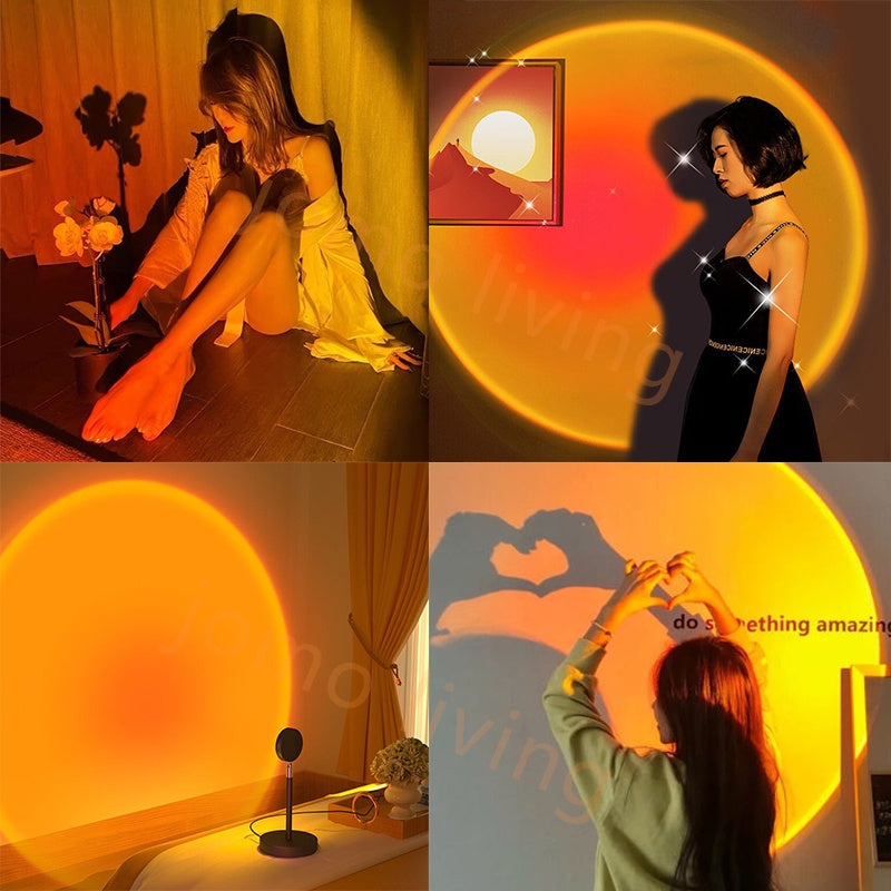 16 Color Photography Selfie Sunset Lamps Projector 16 Rainbow Colors Wall Projection Lamp
