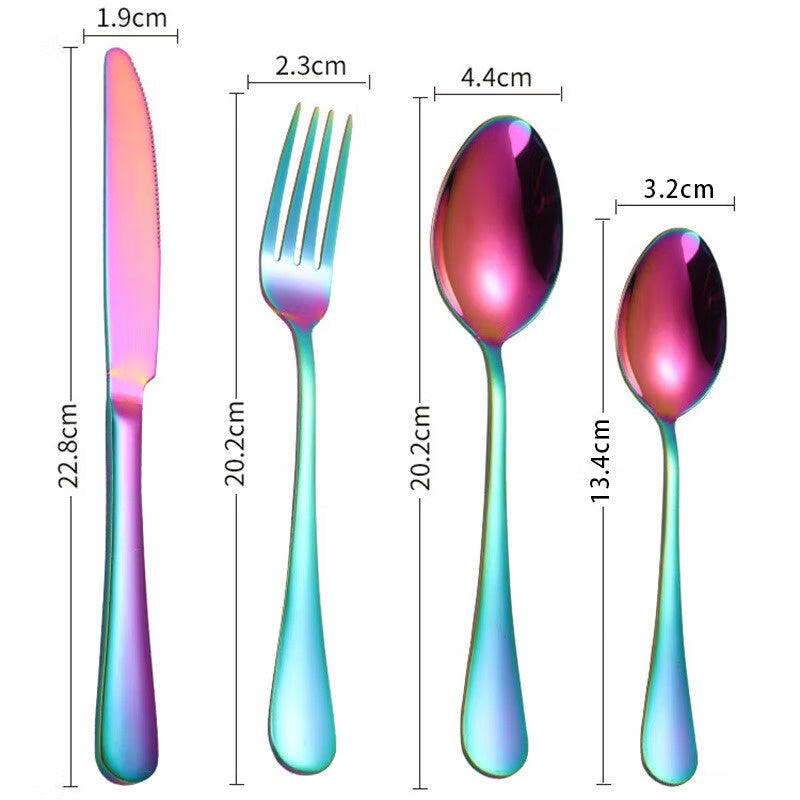 Cutlery Set 24 pieces Stainless Steel Fork Spoon Knife Tea Spoon Gift Set Utensils Vday Gift idea