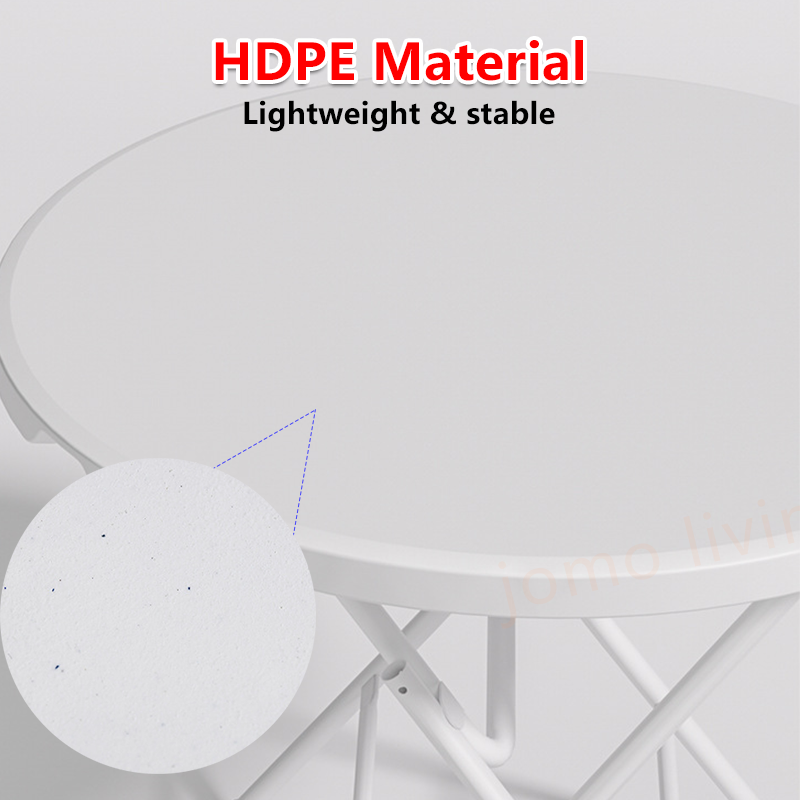 HDPE Foldable Round Table Folding Table Outdoor Indoor Portable Table Camping Picnic Table