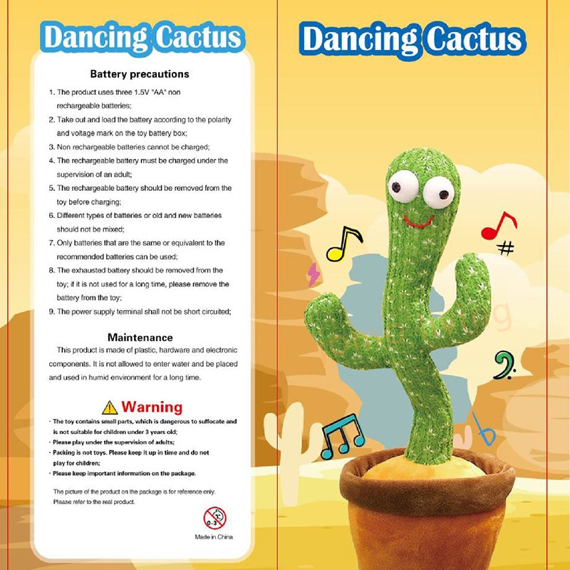 Dancing Singing Cactus with 120 Songs Plush Toy Talk Kaktus Plush toys Tik Tok
