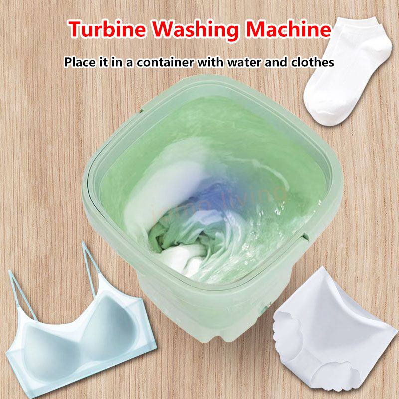 JOMO Mini Turbine Washing Machine Portable Small Ultrasonic Washer Socks / Underwear Washing Machine