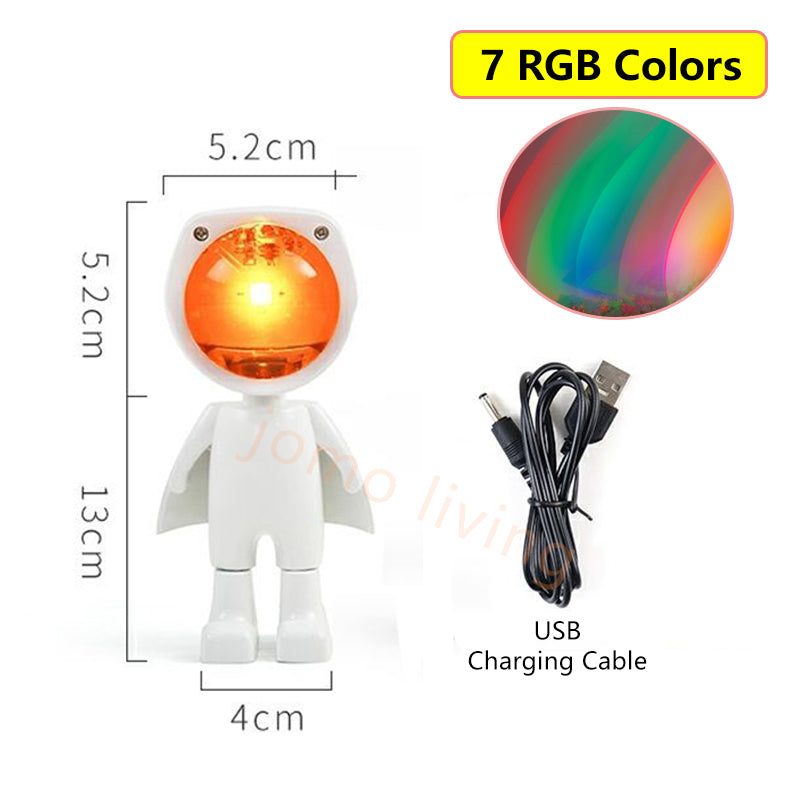 USB Robot Atmosphere Light 360° Sunset Lamp Dimming Projector Night Lamp Selfie Light Gift Idea