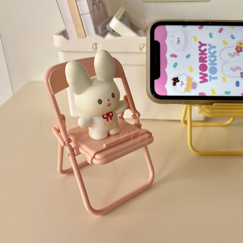 Mini Cute Phone Stand Holder Foldable Tablet Holder Pastel Mini Chair Mobile Phone Holder