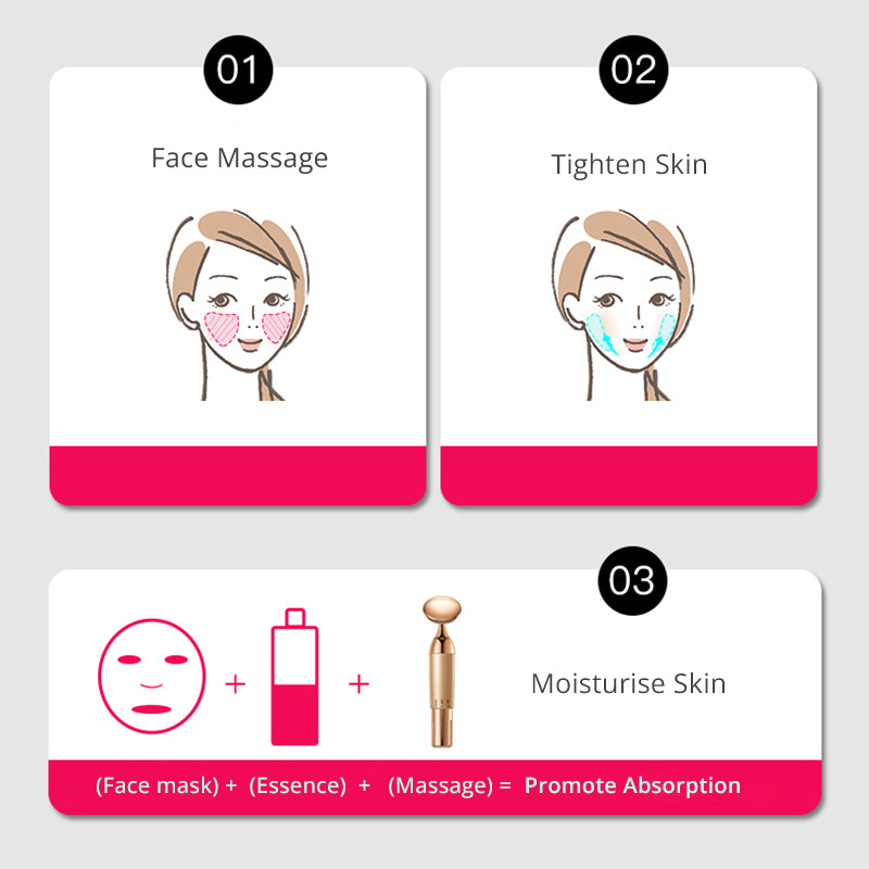 JOMO Electric Gold Facial Massager Essence Absorption Vibrator Facial Firming Beauty Device