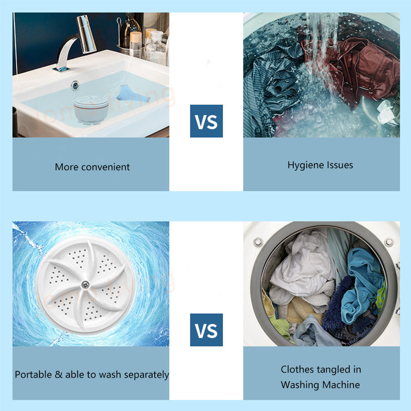 JOMO Mini Turbine Washing Machine Portable Small Ultrasonic Washer Socks / Underwear Washing Machine