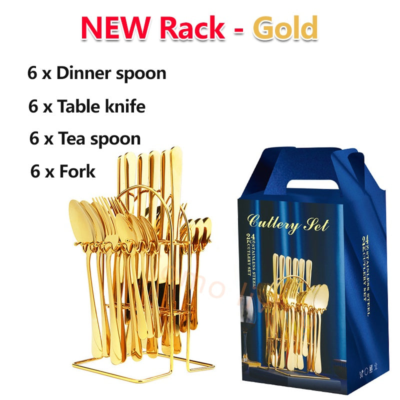Stainless Steel 24 pcs Utensils Set Cutlery Gift Set Gift Idea