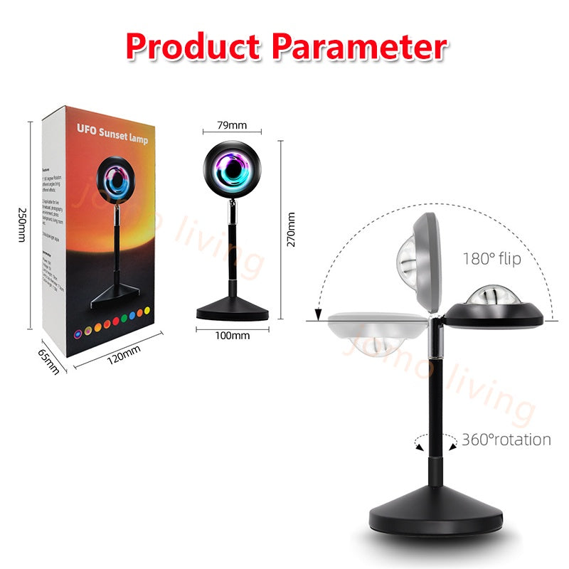 16 Color Photography Selfie Sunset Lamps Projector 16 Rainbow Colors Wall Projection Lamp