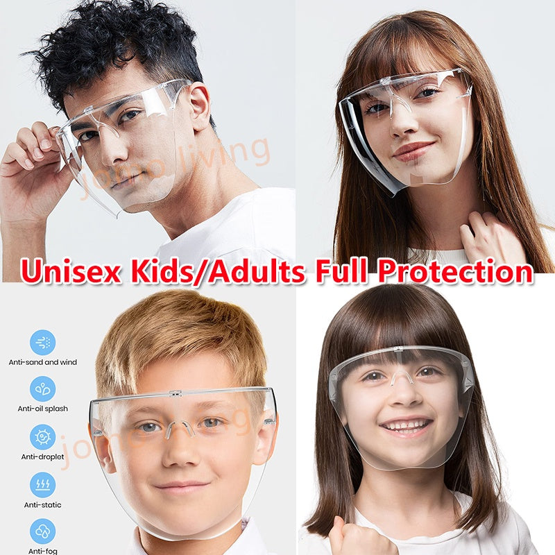 Kids Adults Solid Full Face Protection Shield Mask Acrylic Transparent 100% Anti Fog Face Shield Sheild