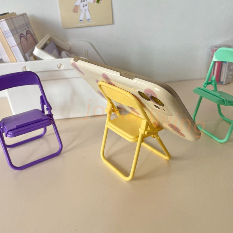 Mini Cute Phone Stand Holder Foldable Tablet Holder Pastel Mini Chair Mobile Phone Holder
