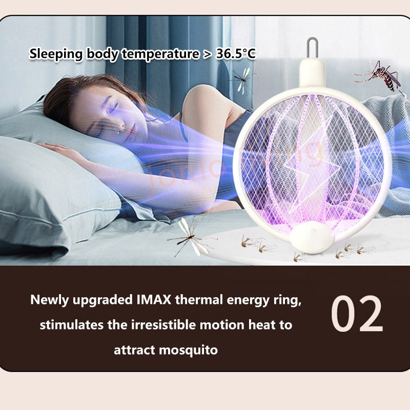 Foldable Electric Mosquito Killer Racket Mosquito Swatter USB Rechargeable Mosquito Lamp Repellent