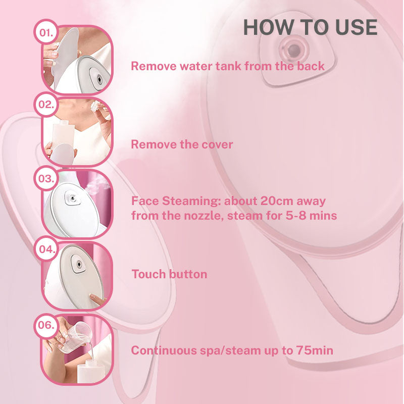 SATOSHI Premium 2-in-1 Hot and Cold Mist Facial Steamer Home Spa Pores Cleaning Skin Hydration Facial Steamer