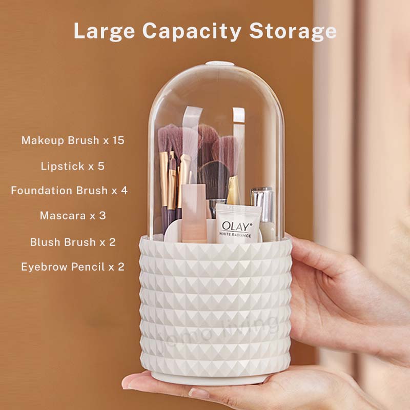 360° Makeup Brush Barrel Makeup Brush Storage Holder Dust-Proof Waterproof Dressing Table Box
