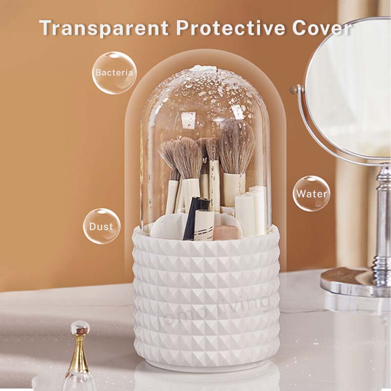 360° Makeup Brush Barrel Makeup Brush Storage Holder Dust-Proof Waterproof Dressing Table Box