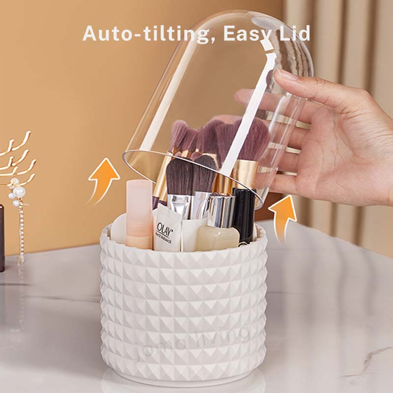 360° Makeup Brush Barrel Makeup Brush Storage Holder Dust-Proof Waterproof Dressing Table Box