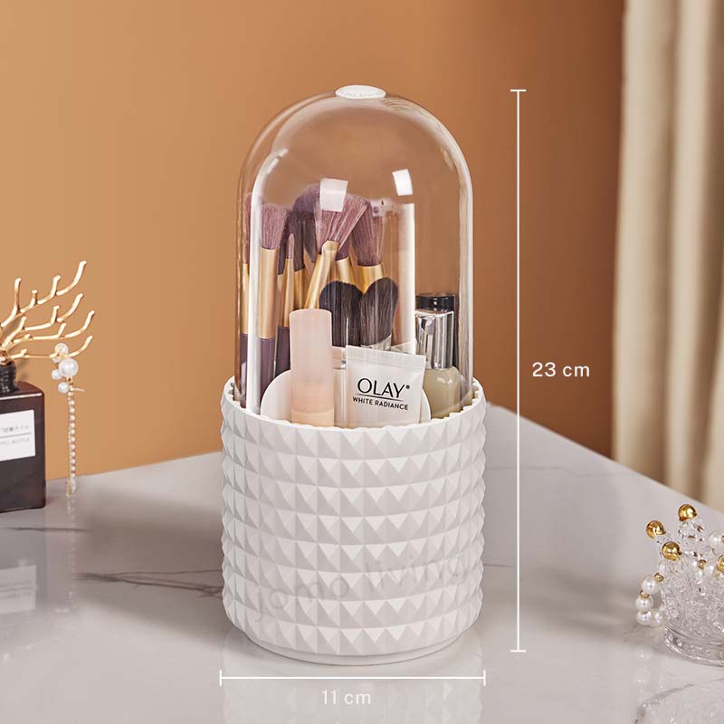 360° Makeup Brush Barrel Makeup Brush Storage Holder Dust-Proof Waterproof Dressing Table Box